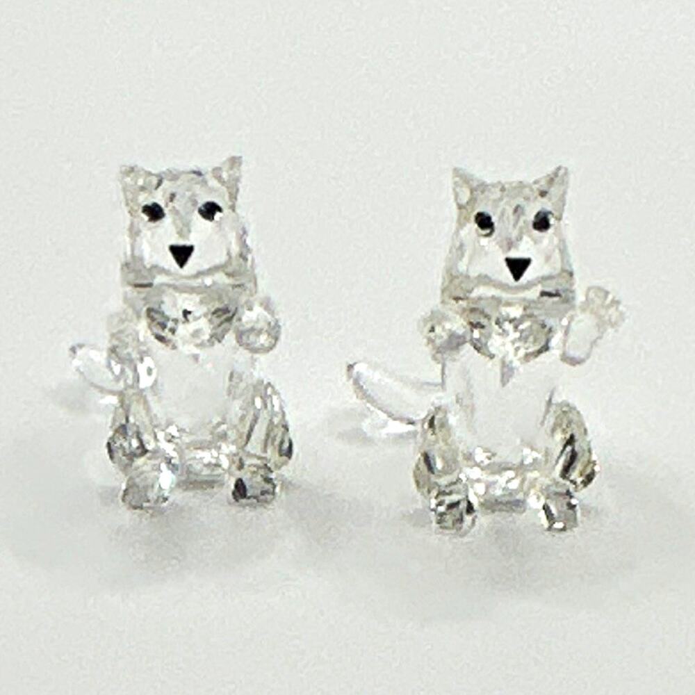 Pair of Vintage Swarovski Begging Kitten Figurines